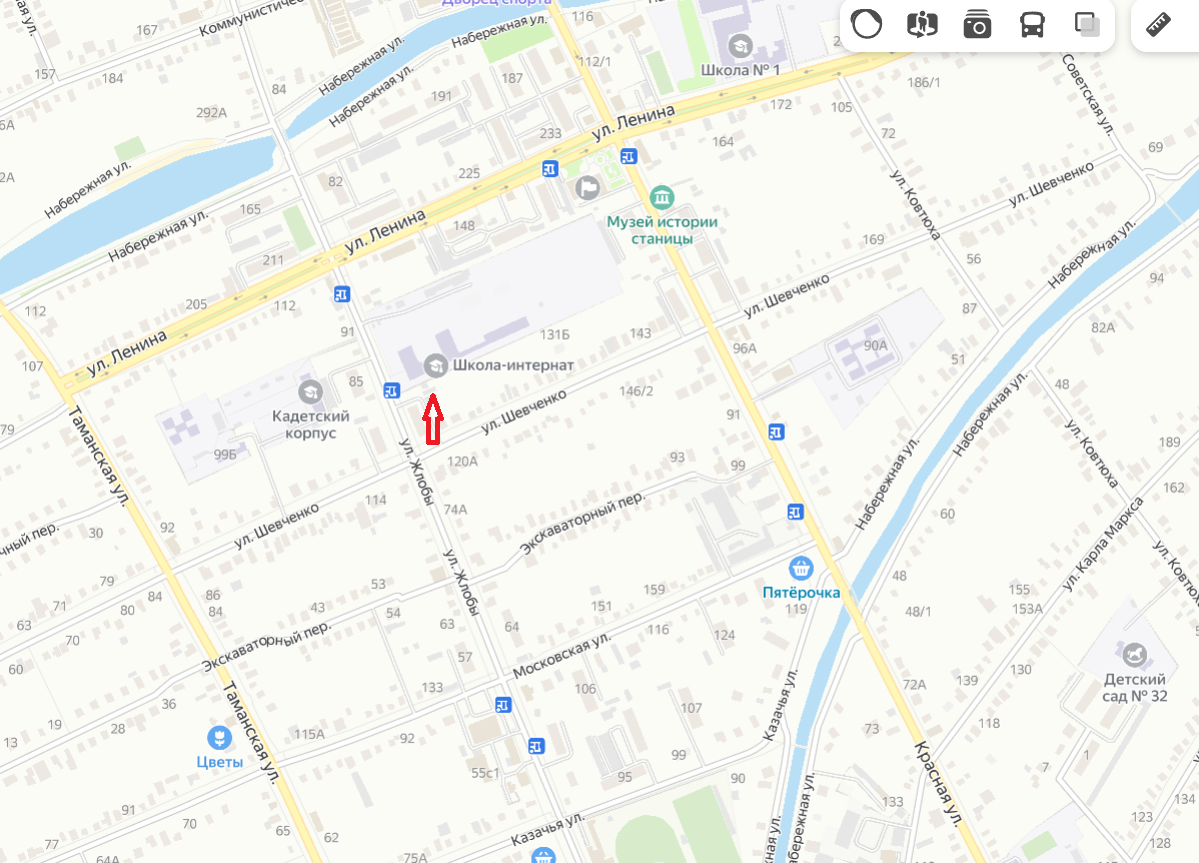 Местоположение ГКОУ школы-интерната.